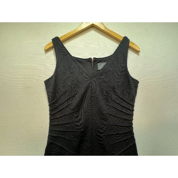 Adrianna Papell Bodycon Evening Dress Womens 6 Black Textured Sleeveless Sheath - Picture 3 of 13